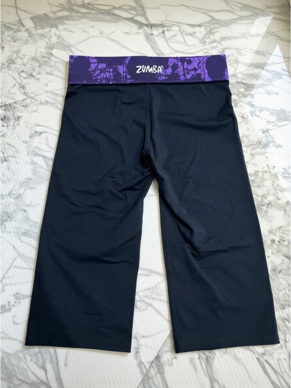 Zumba High-Waist Pants Black & Purple Womens Sz M (SKU 26-0098)